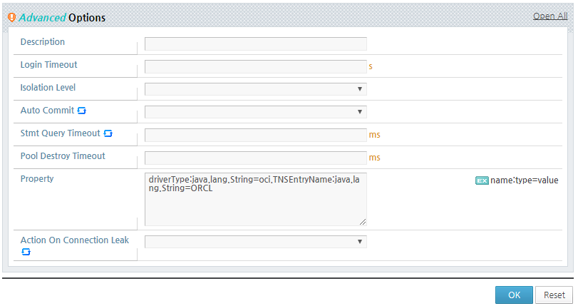 Configuring an Oracle OCI Connection Pool Data Source (2)