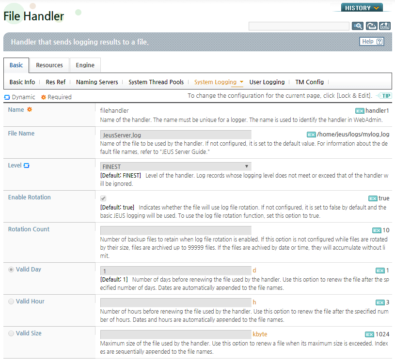 Configuring Log File Rotation in WebAdmin