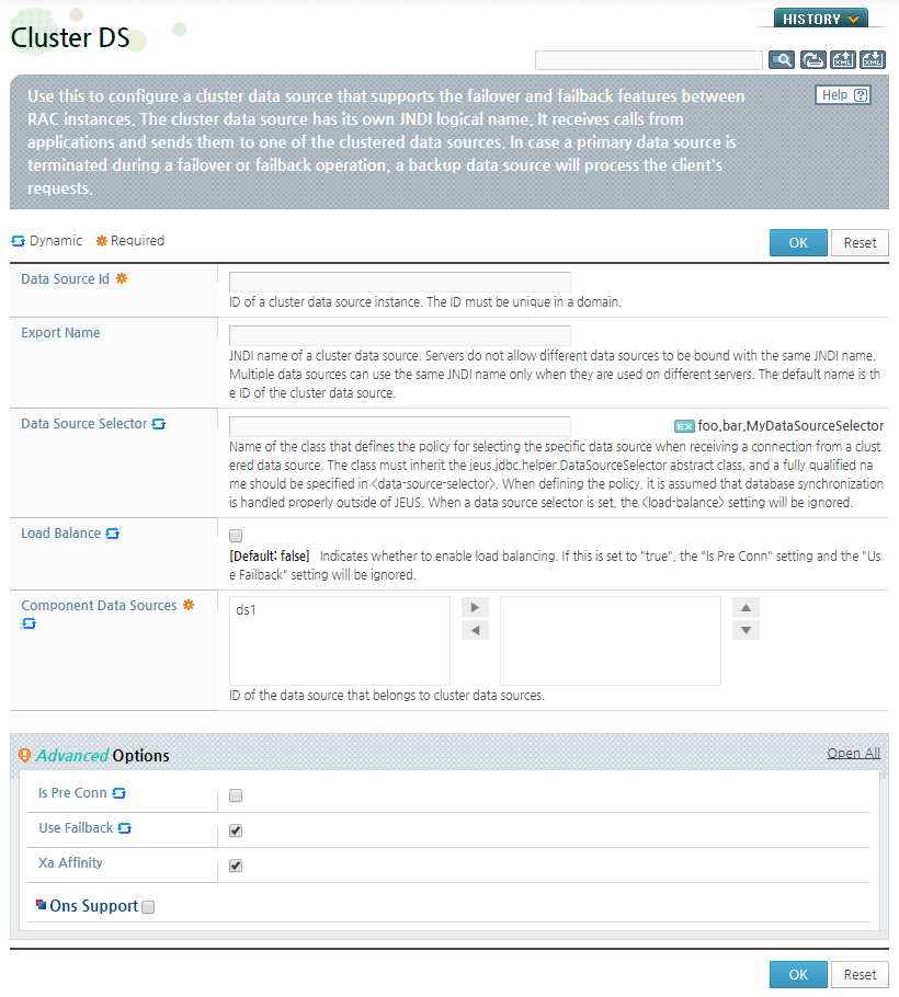 Cluster Data Source Configuration Page (2)