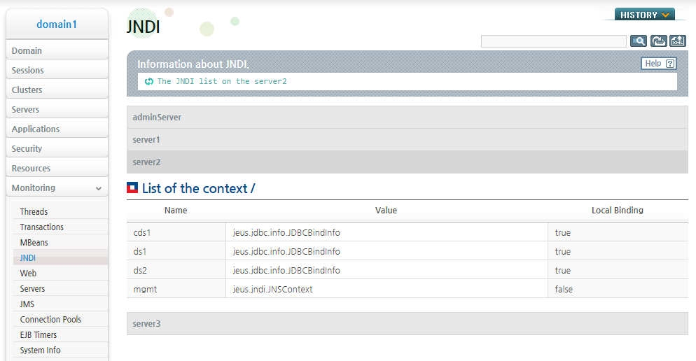 Checking a Cluster JNDI Bound to a Server