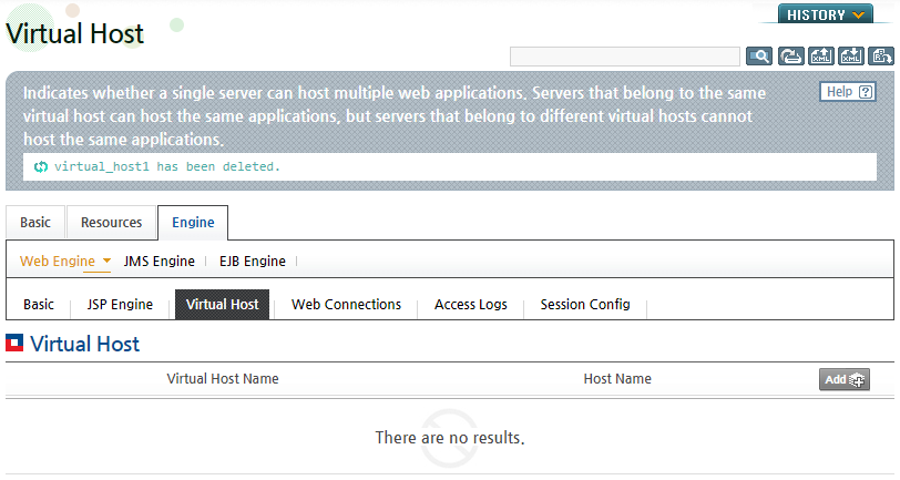 Deleting a Virtual Host