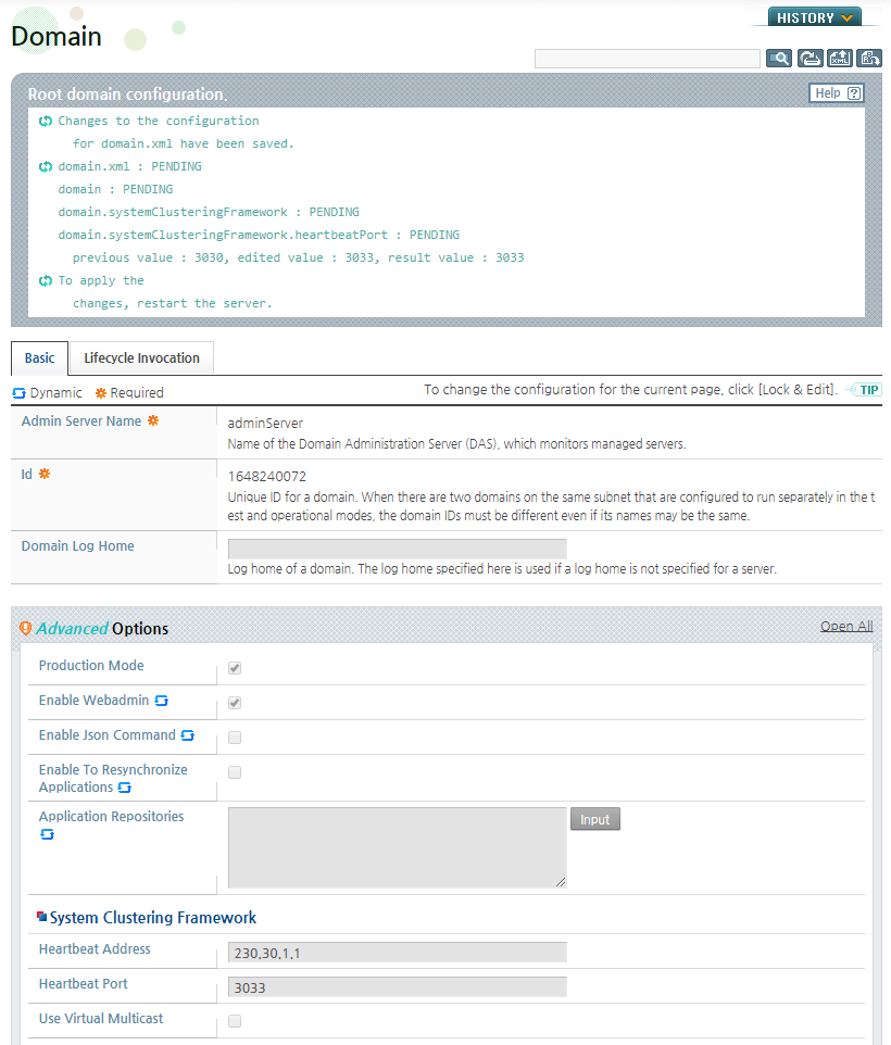 Changing the Configuration - Result Message