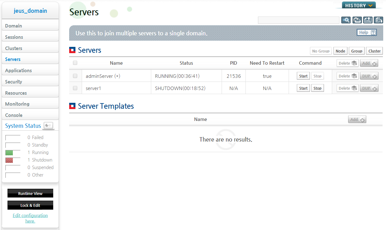 WebAdmin Servers