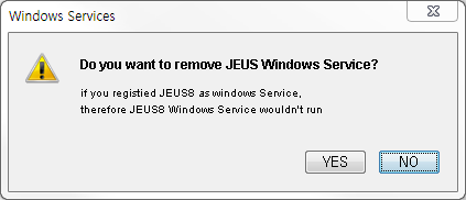 Uninstalling JEUS on Windows - Windows Service Deletion