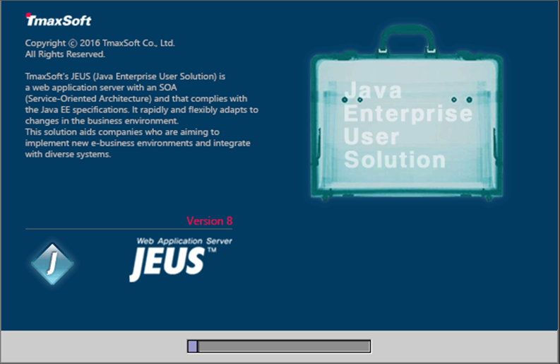 Installing JEUS in GUI Mode - Initial Screen of the Installer