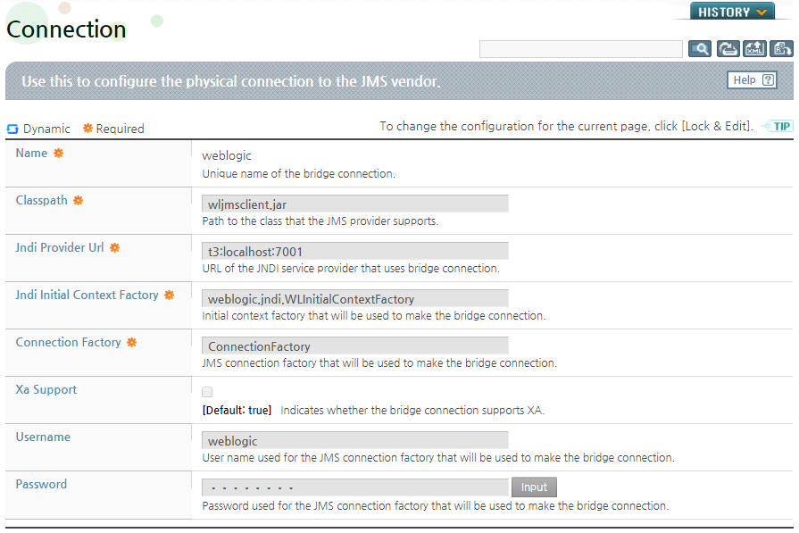 Configuring a Bridge Connection for WebLogic 10.3