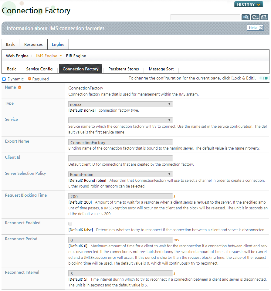 Connection Factory Configuration