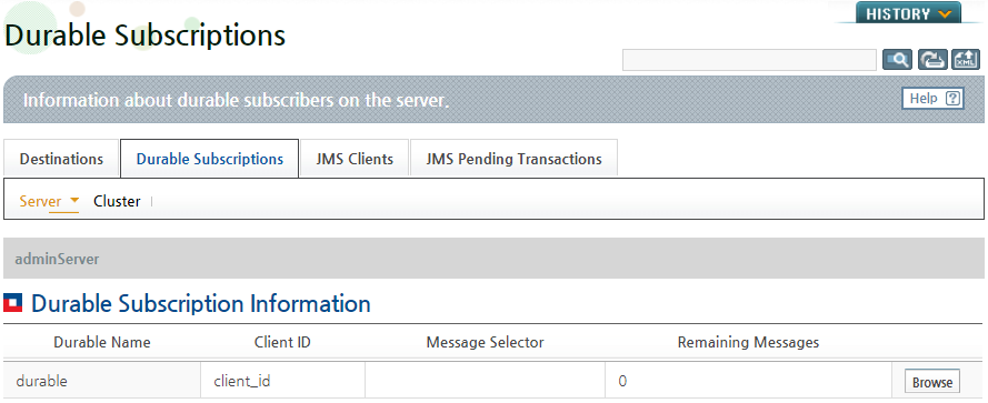 Durable Subscriptions Monitoring