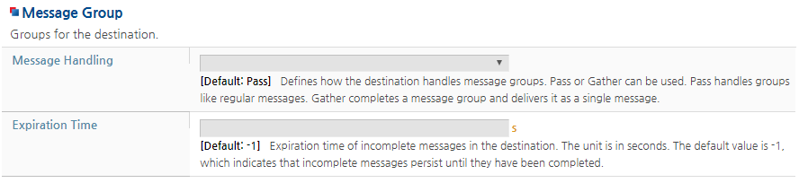 Message Group Configuration