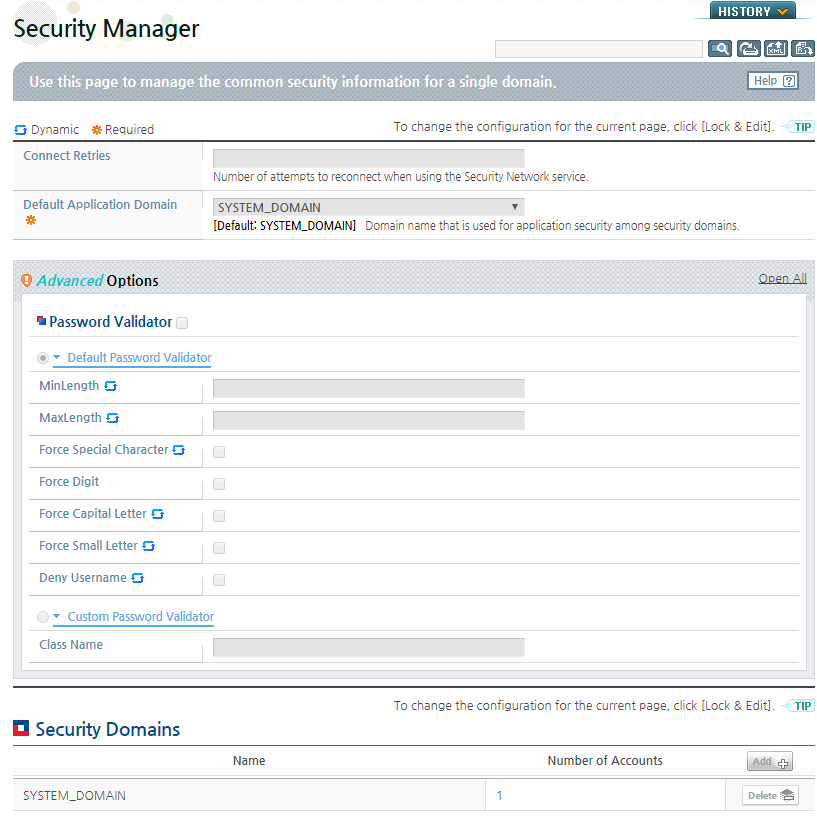 Security Domain Configurations