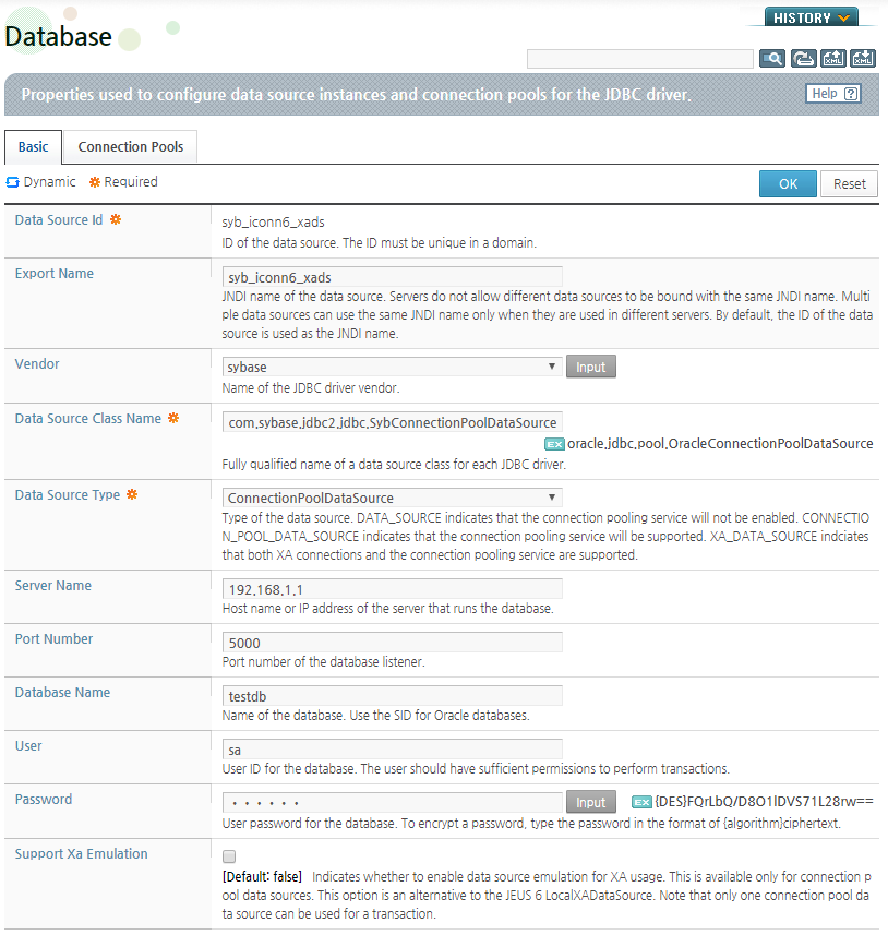 Configuring a Sybase jConnect 5.x Connection Pool Data Source (1)