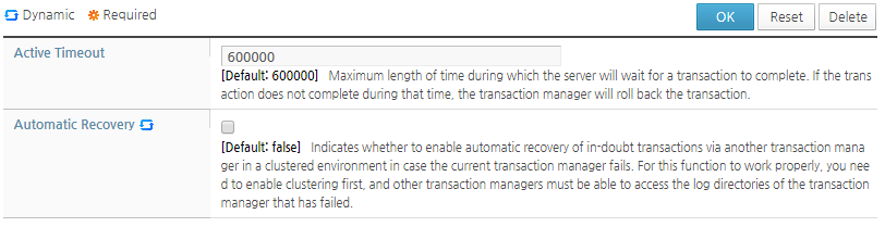 Automatic Transaction Recovery with WebAdmin