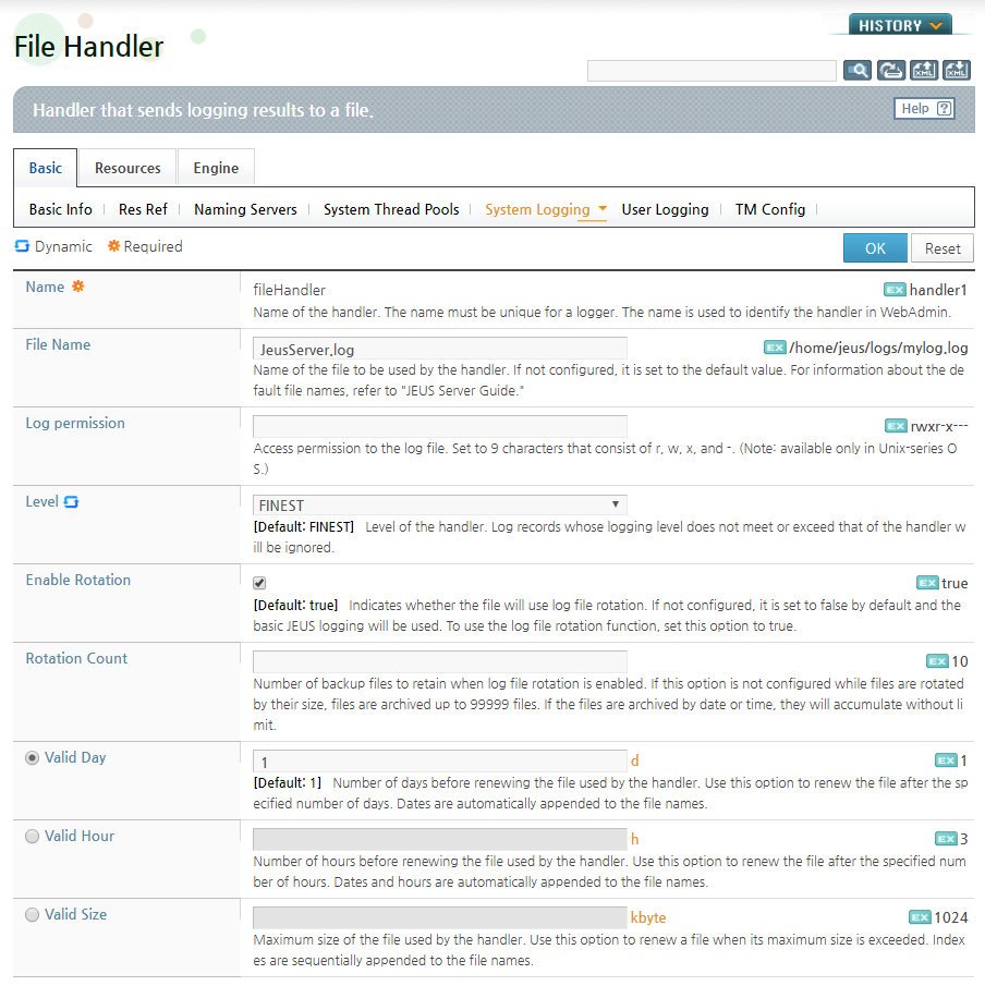 Configuring Log File Rotation in WebAdmin