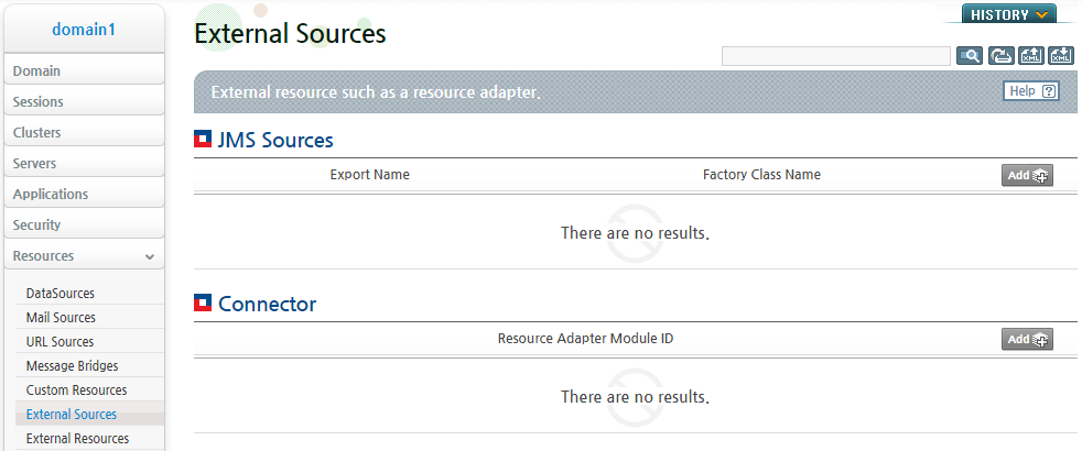 Configuring an External Resource in WebAdmin