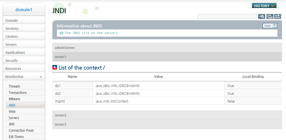 Checking the JNDI Bound Data Sources