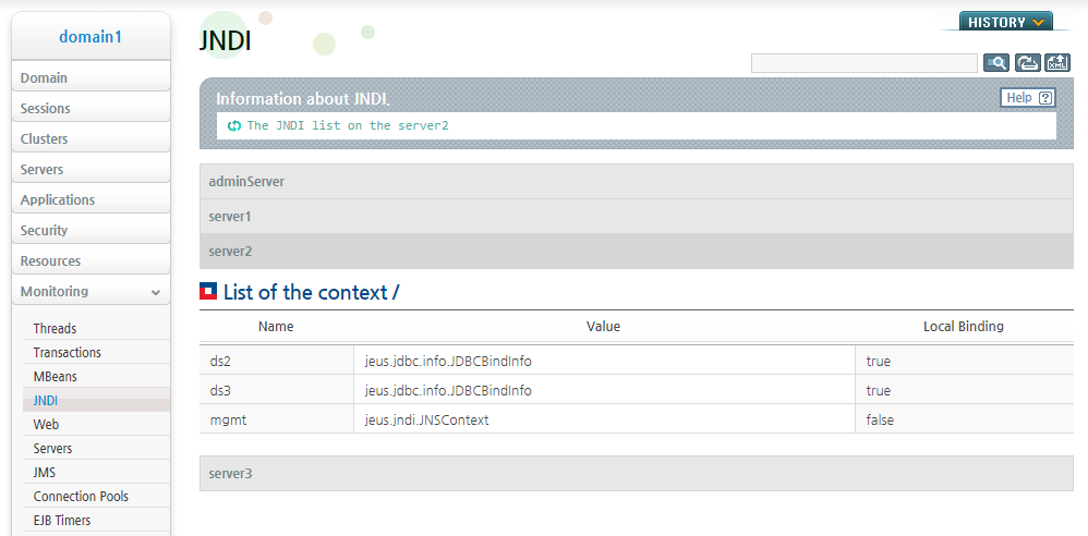 Checking the Data Source JNDI Bound to a Server (1)