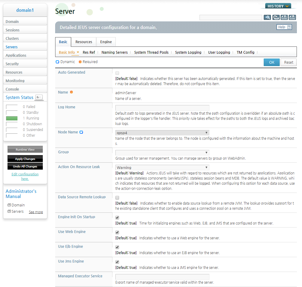 WebAdmin Server Configuration Page - Adding a Server