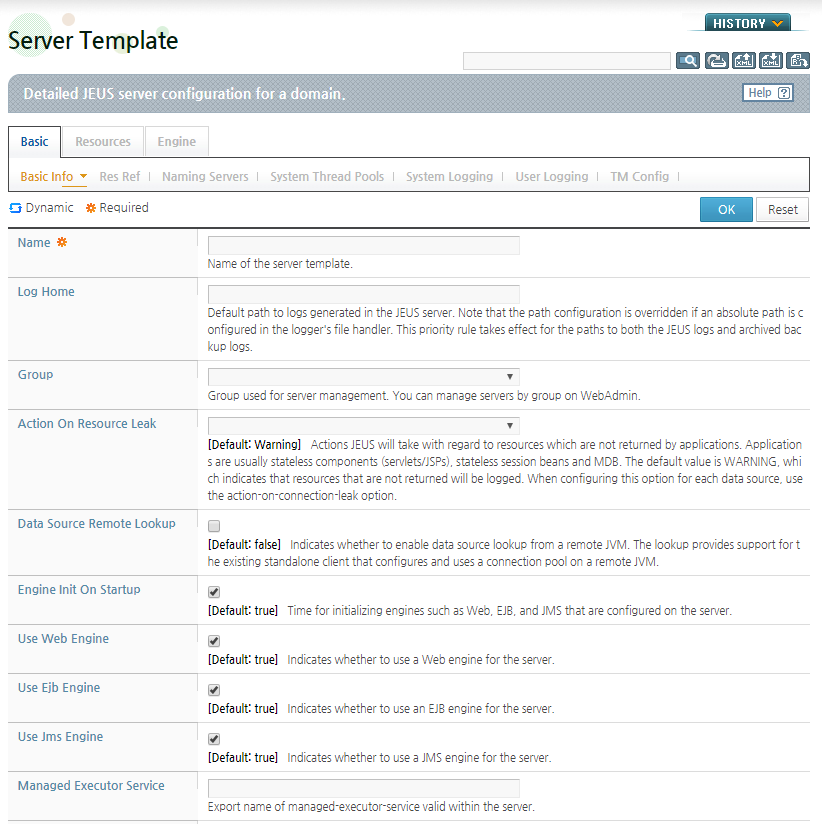 Configuring a Server Template