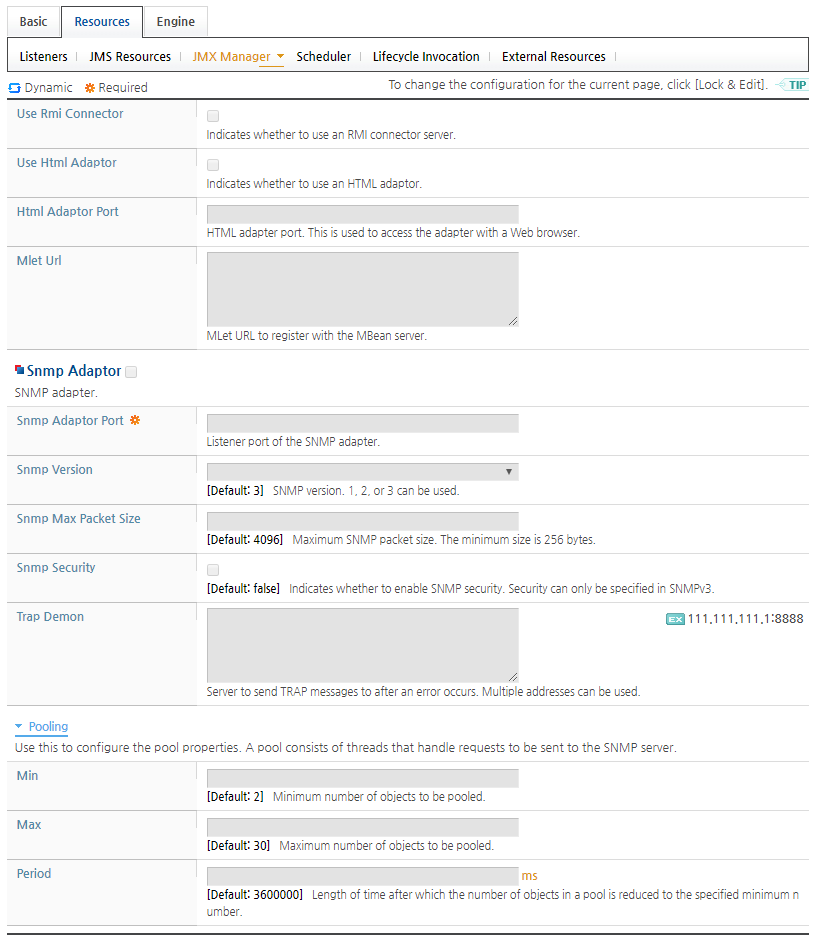 JMX Manager Configuration