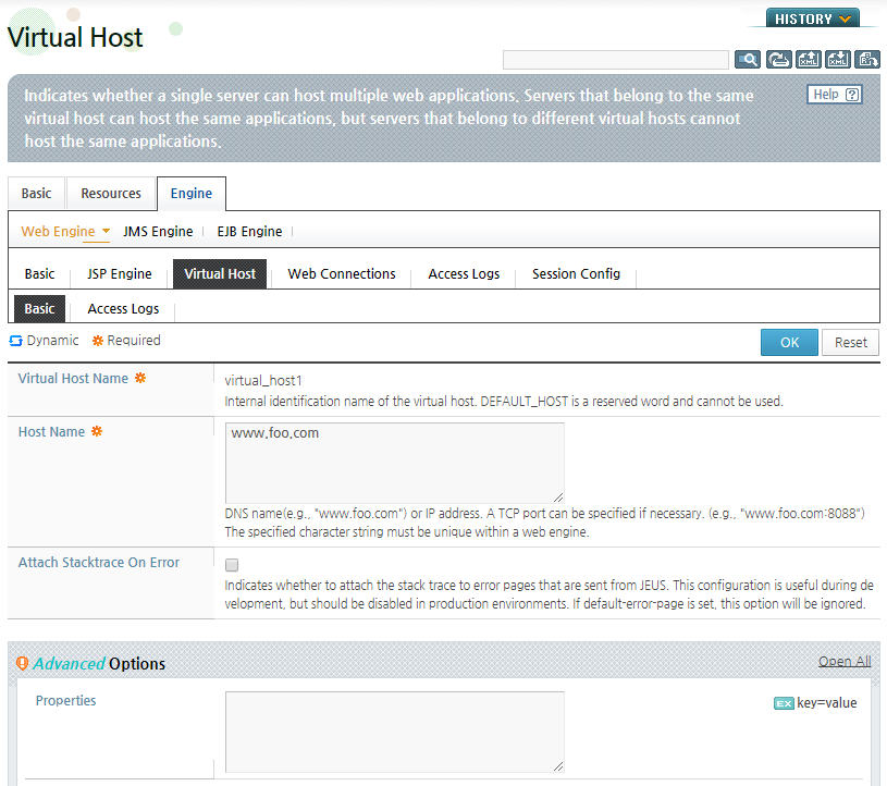 Modifying a Virtual Host - Configuration