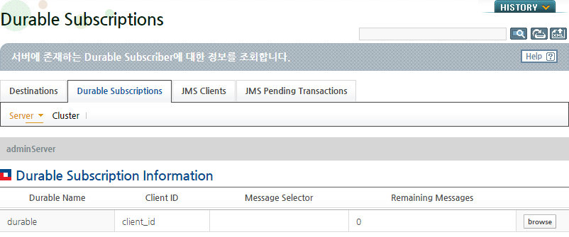 Durable Subscriptions 모니터링