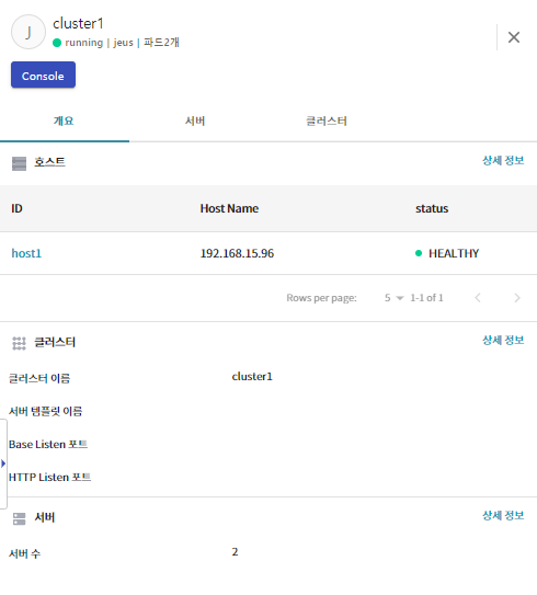JEUS 노드 - 클러스터