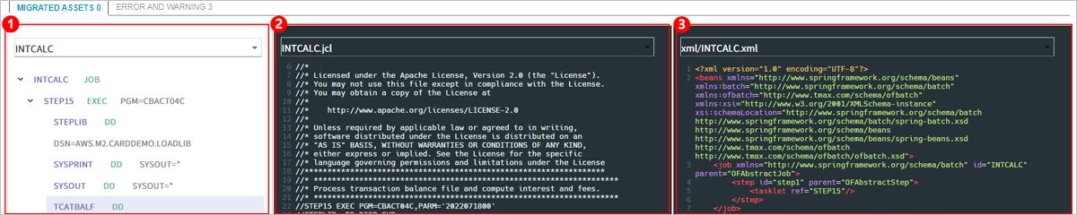 figure application detail jcl