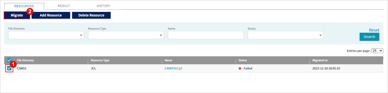 figure project app resource migrate