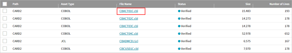 figure assets repository cobol file