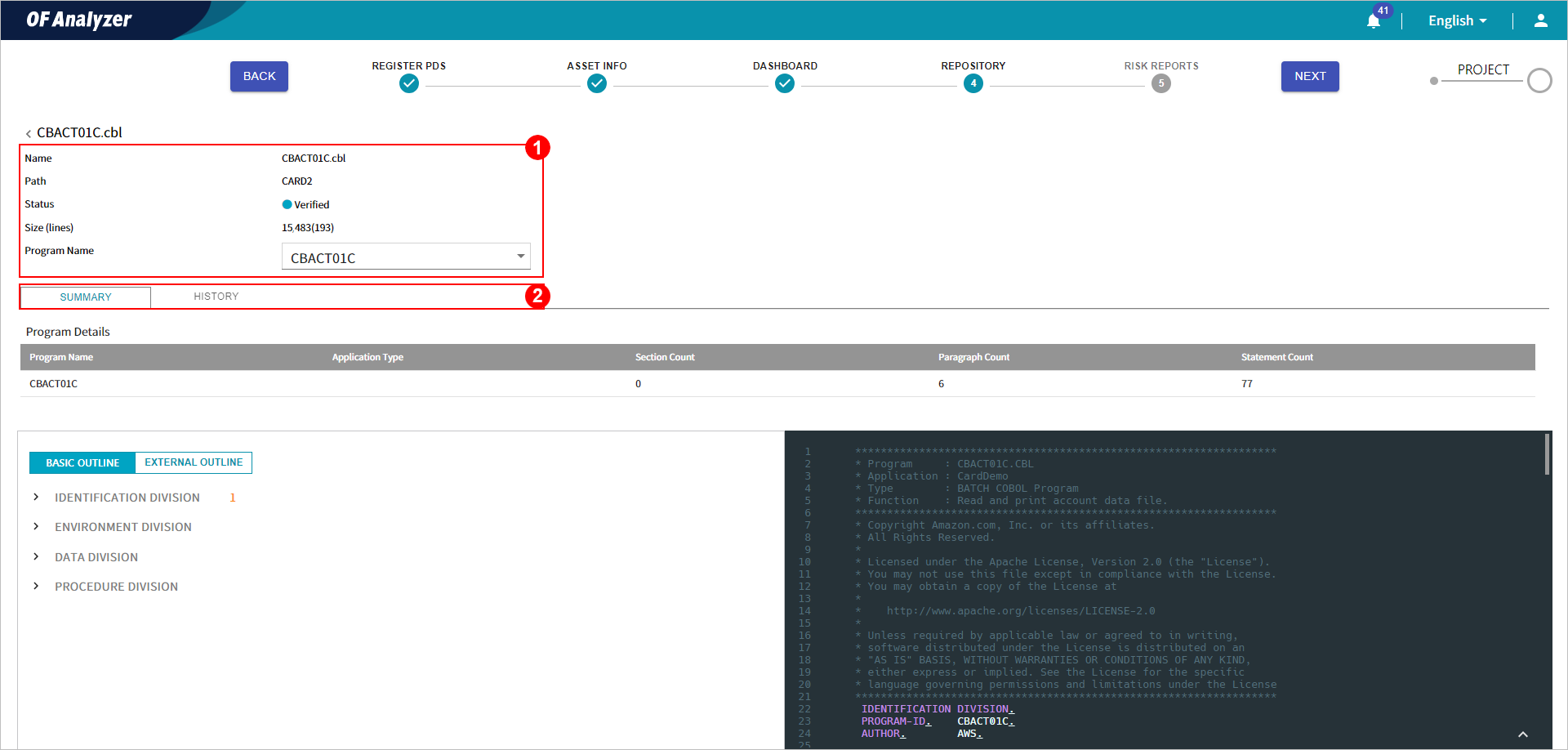 figure assets repository detail cobol