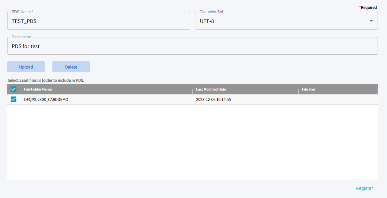 figure register pds setting