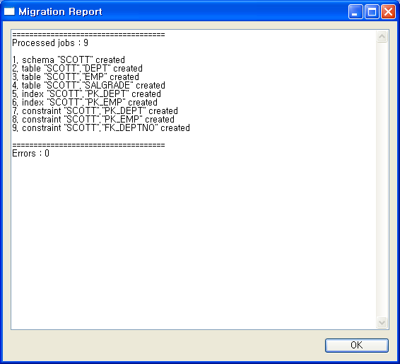 Migration - Migration Report Screen