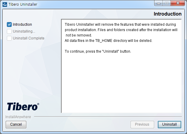 Tibero Uninstaller - Introduction