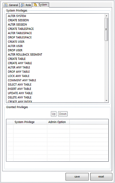 Security Manager - [System] 탭