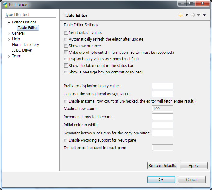 Table Editor