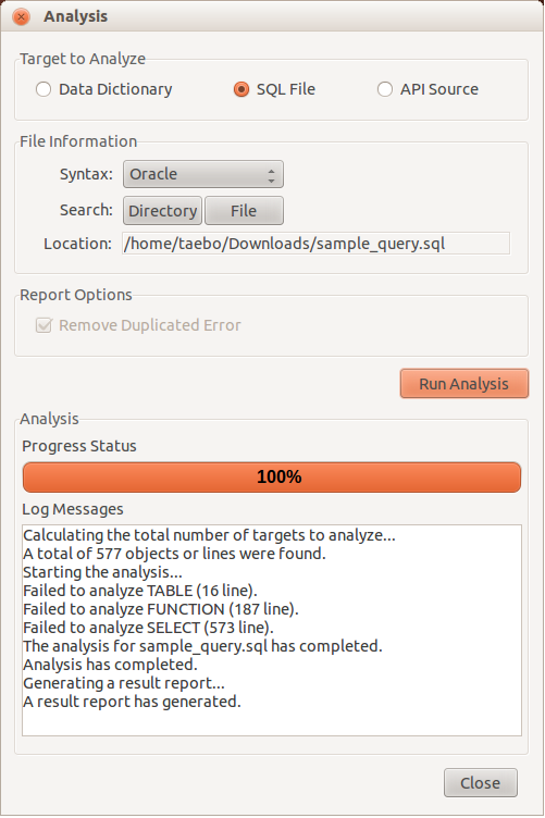 Analysis - SQL File