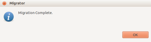 Migration - Completion Screen