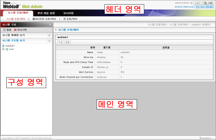 WebAdmin 화면 구성