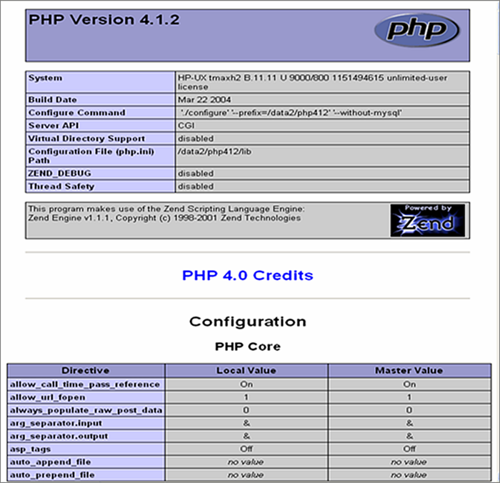 PHP 테스트 페이지