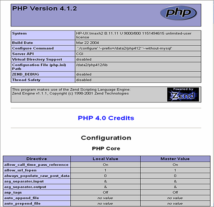 PHP Test Page