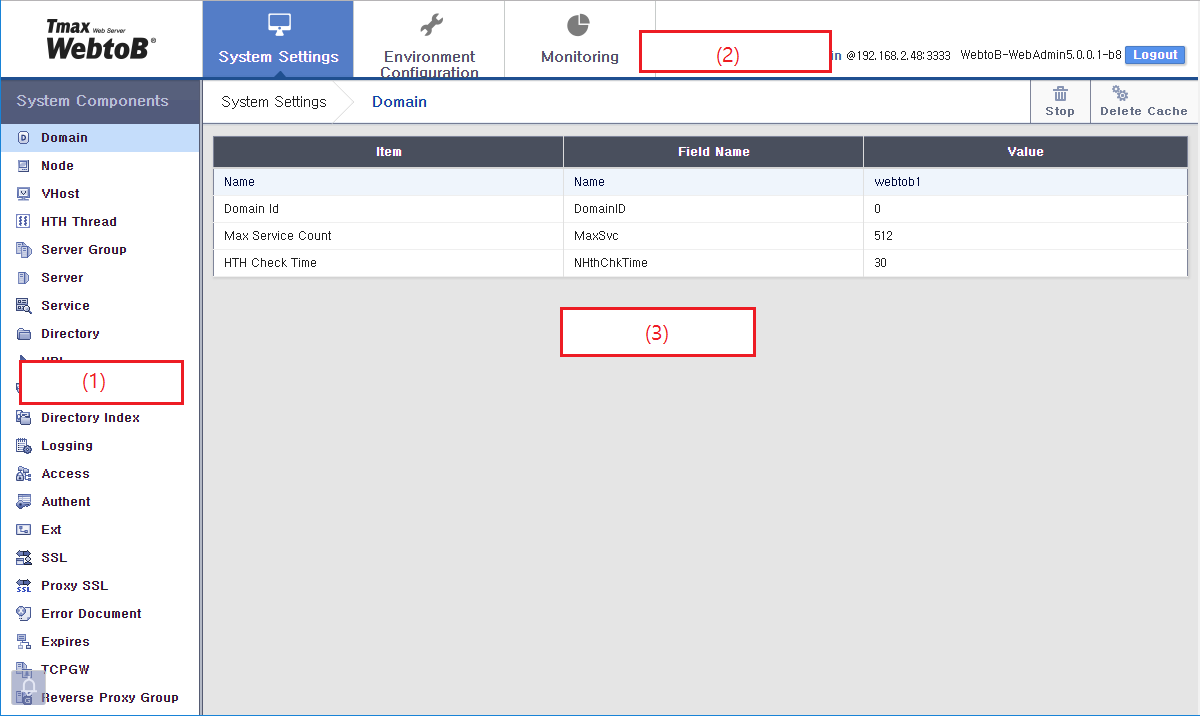 WebAdmin Page Layout